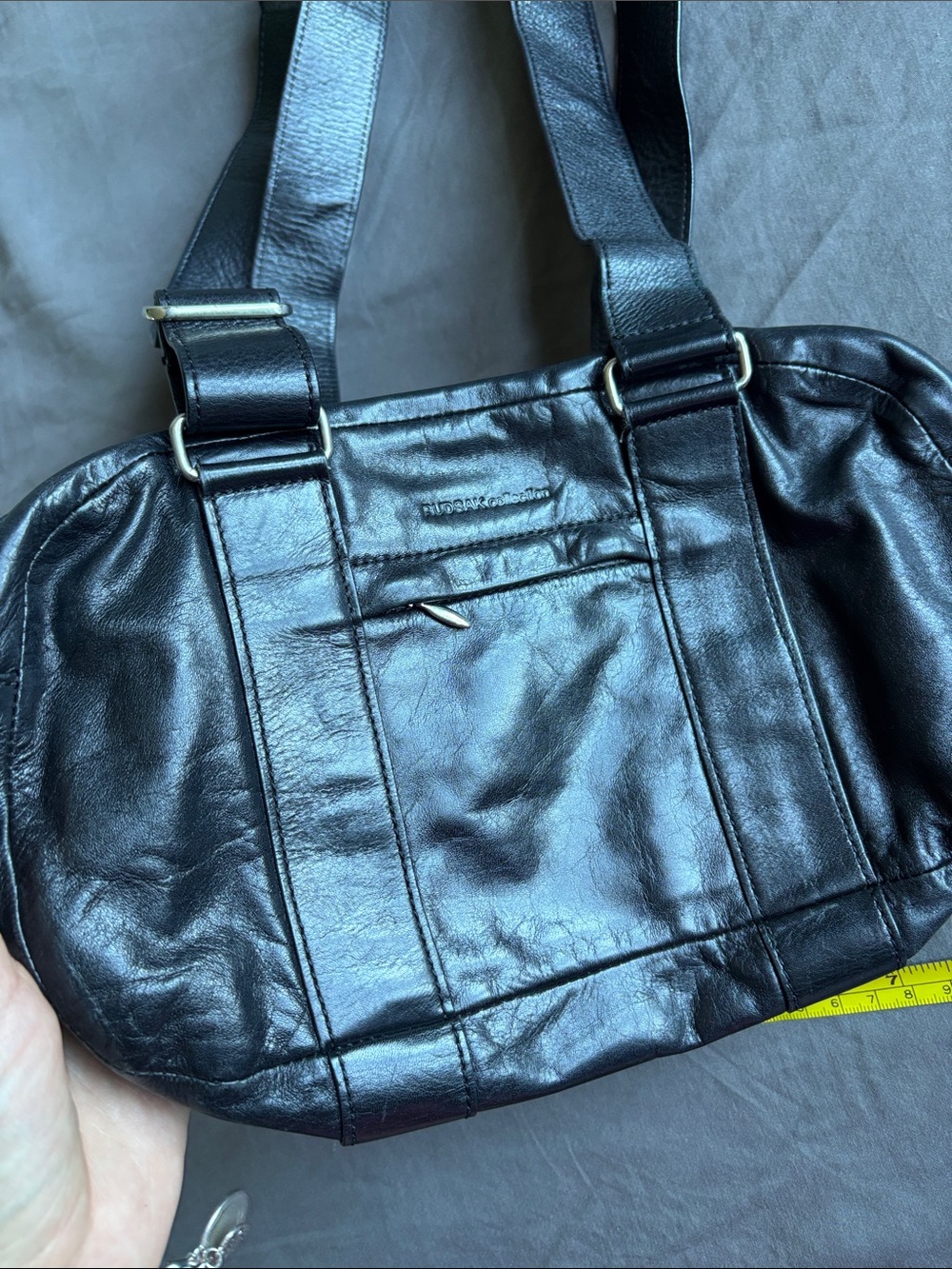 RUDSAK Black Leather Shoulder Bag
